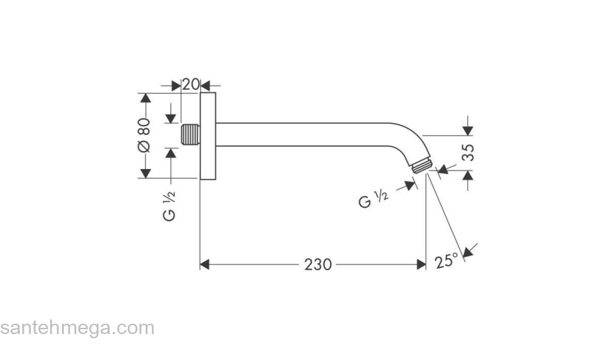 Держатель душа Hansgrohe 230мм 27412000. Фото