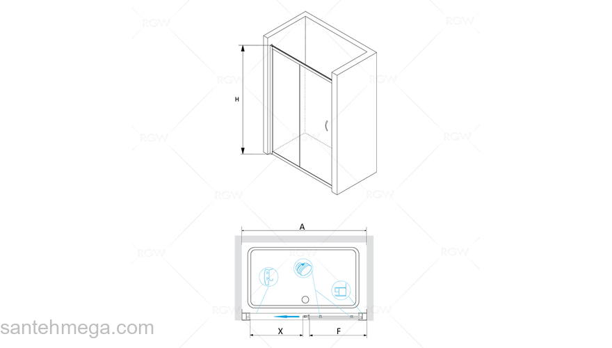 Душевая дверь RGW PASSAGE PA-12 01081215-21 150 см. Фото