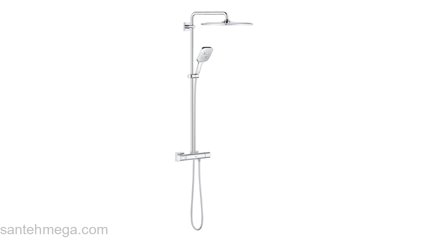 GROHE 26649000 Rainshower SmartActive 310 Mono Cube Душевая система, квадратный, 1 режим струи, с термостатом, хром. Фото
