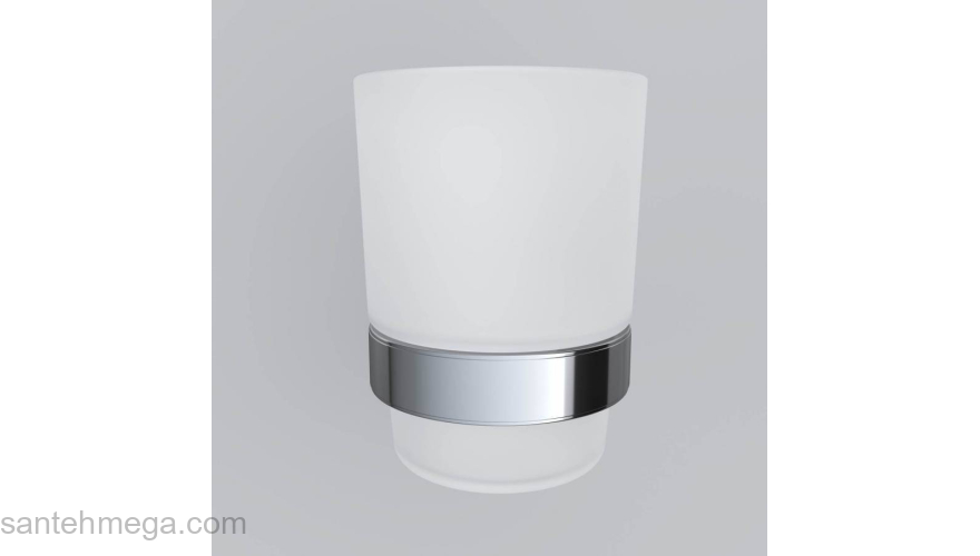 Стеклянный стакан с настенным держателем AM.PM Sense A7434300 для ванной комнаты. Фото