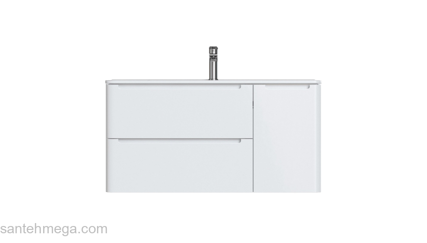 Тумба с умывальником подвесная 100 см белая Edifice IDDIS EDI10W1i95K. Фото