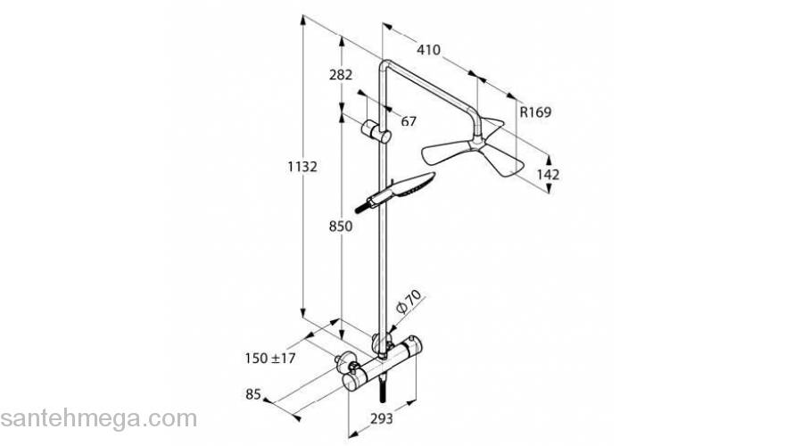 Душевая система KLUDI Dual Shower System Fizz 6709505-00. Фото