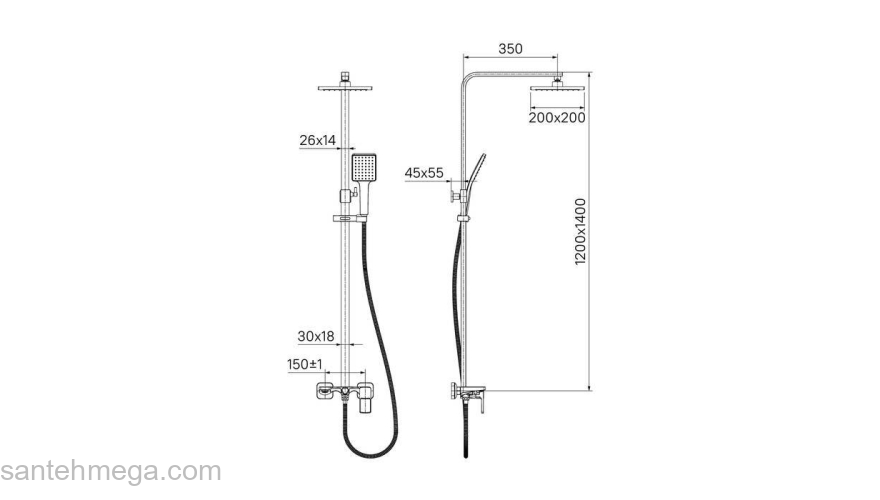 Смеситель с верхним душем Bild IDDIS BILSB1Fi06. Фото