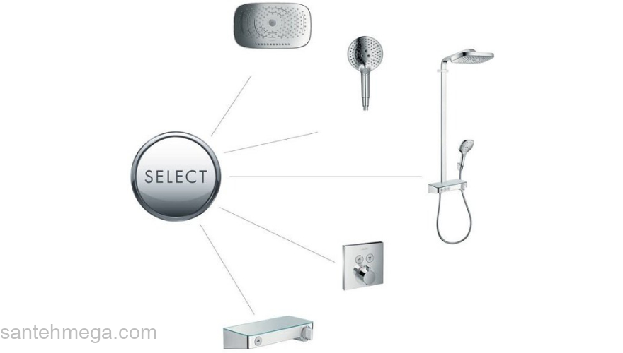 Душевая стойка Hansgrohe Raindance Select Push 300 3jet Showerpipe хром 27127000. Фото