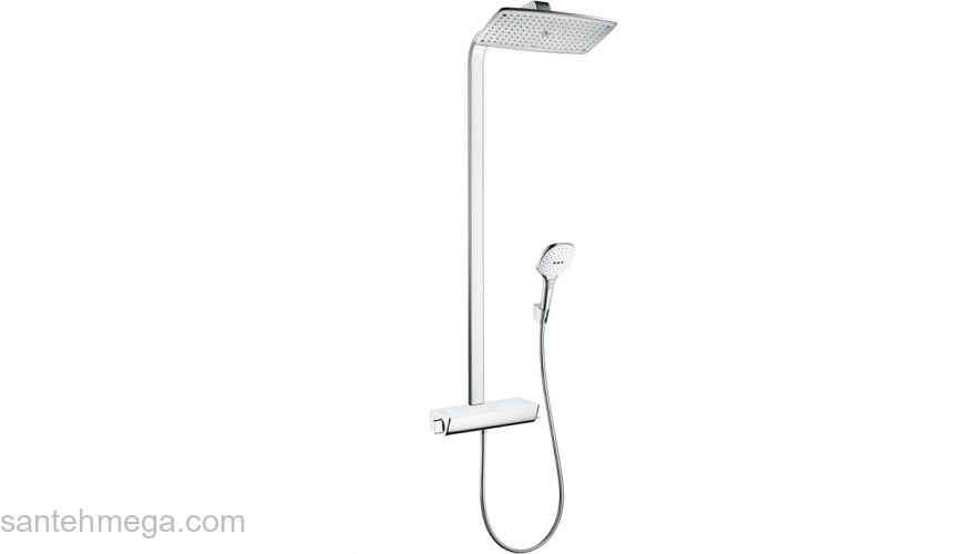 Душевая стойка Hansgrohe Raindance Select Showerpipe белый/хром 27112400. Фото