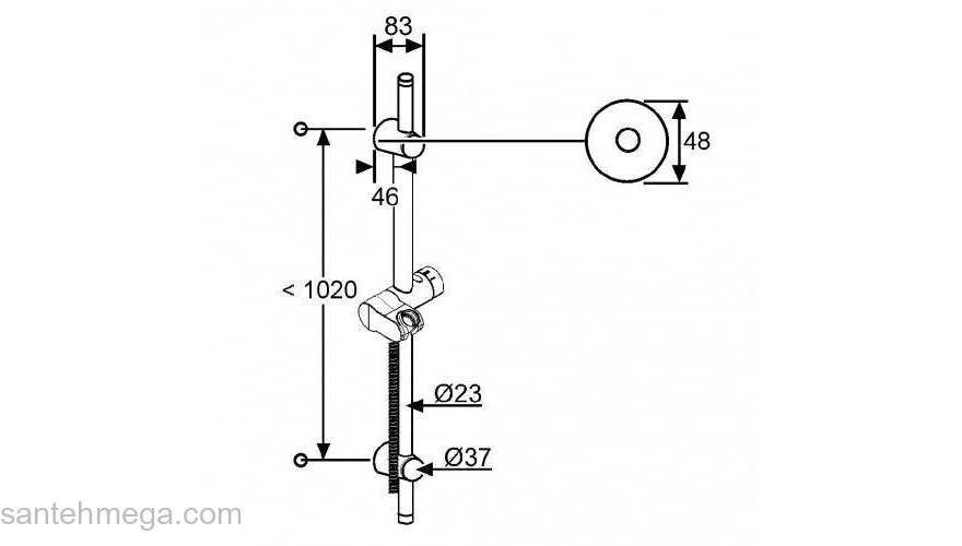 Душевая штанга KLUDI A-QAv 6209505-00. Фото