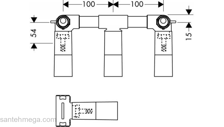 Скрытая часть AXOR 10303180. Фото
