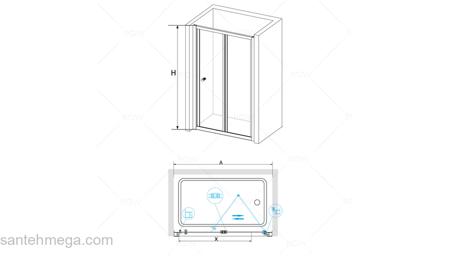 Душевая дверь RGW CLASSIC CL-21 04092109-51 90 см. Фото