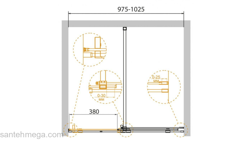 Душевая дверь CEZARES Stream STREAM-BF-1-100-C-Cr. Фото
