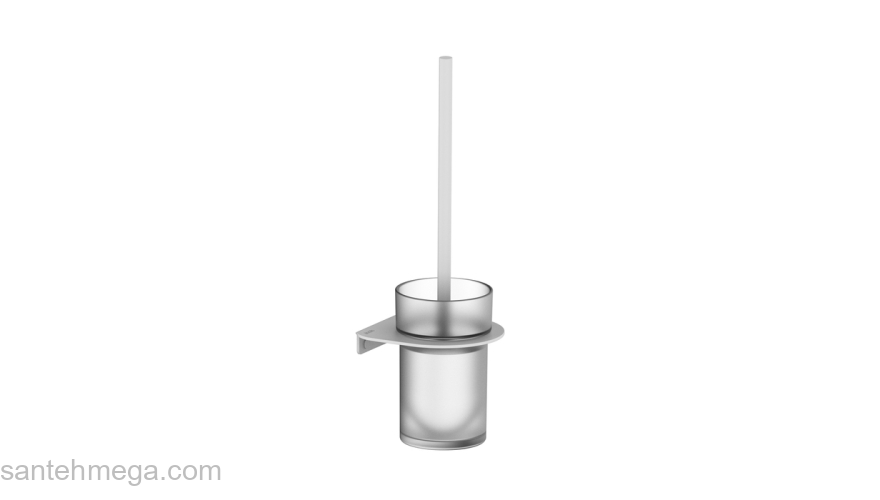 Ерш матовое стекло нержавеющая сталь NOA белый матовый IDDIS NOAWTG0i47 для ванной комнаты. Фото