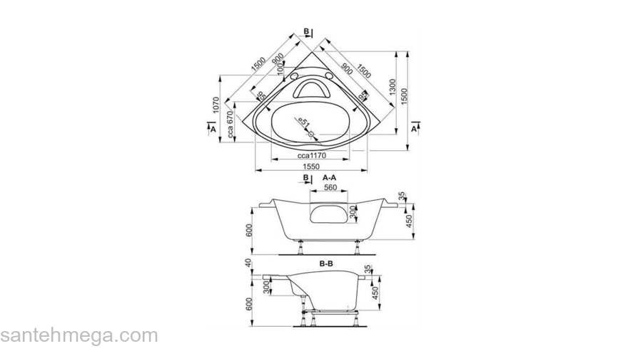 Ванна акриловая VAGNERPLAST Athena 150 VPBA150 ATH3E-01. Фото