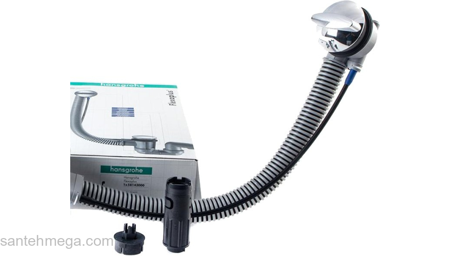 Слив-перелив Hansgrohe Flexaplus для ванны 58143000, хром. Фото