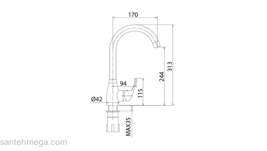 Смеситель для кухни Meal Milardo M07SB0JM05. Фото