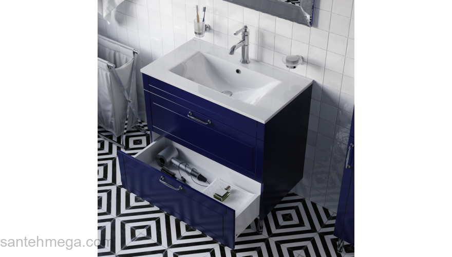 Тумба с умывальником напольная 80 см синий Oxford IDDIS OXF80N0i95K подходит умыв. 0138000i28. Фото