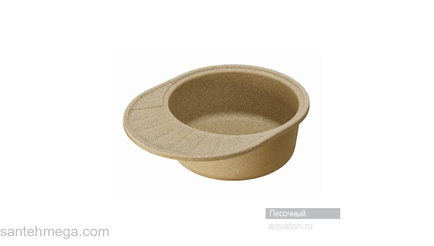 Мойка для кухни Акватон Чезана круглая с крылом песочная 1A711232CS220. Фото