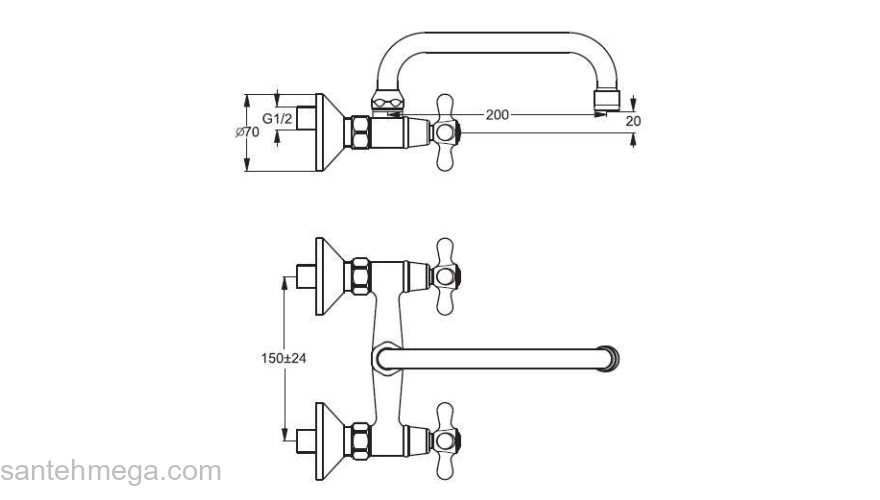 Смеситель для раковины VIDIMA Retro BA121AA. Фото