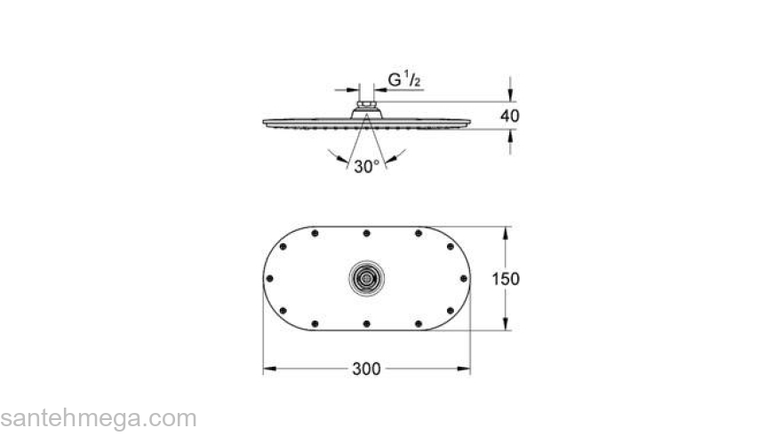Верхний душ GROHE Rainshower 27470000. Фото