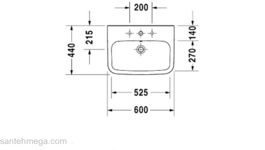 Раковина с переливом DURAVIT DURASTYLE 60х44 2319600000. Фото