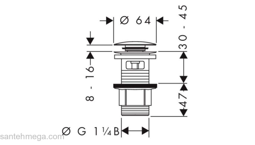 Logis Смеситель для раковины, однорычажный, 110 Fine, со сливным клапаном Push-Open 71252000, хром. Фото