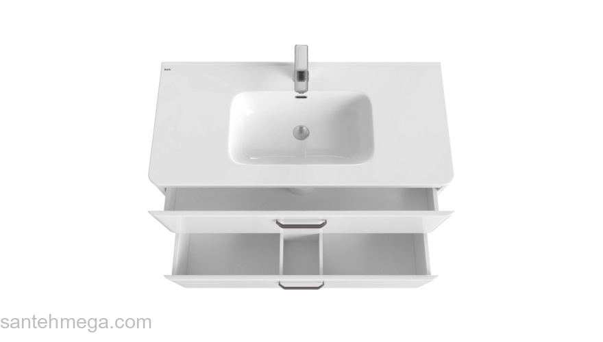 Тумба с умывальником подвесная 100 см белая Brick IDDIS BRI10W1i95K. Фото