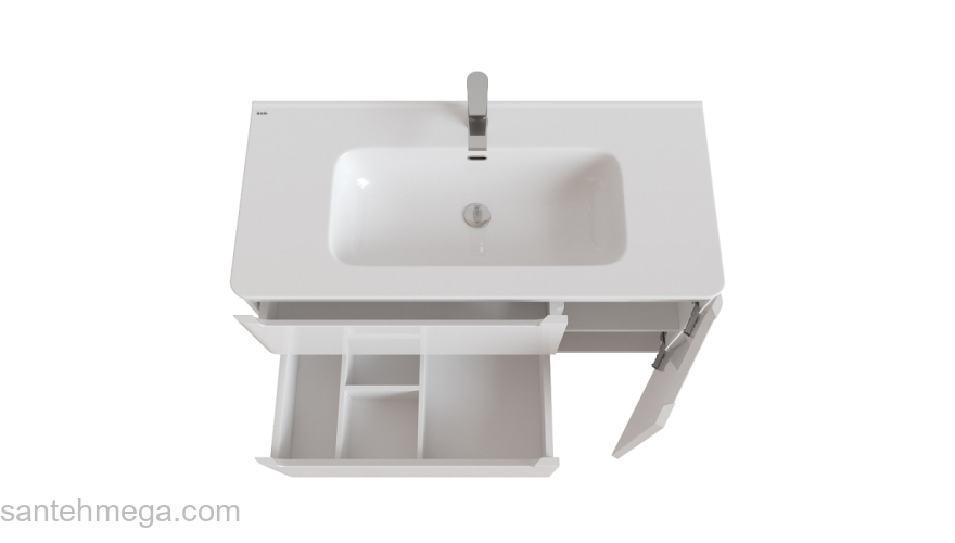 Тумба с умывальником подвесная 100 см белая Edifice IDDIS EDI10W1i95K. Фото