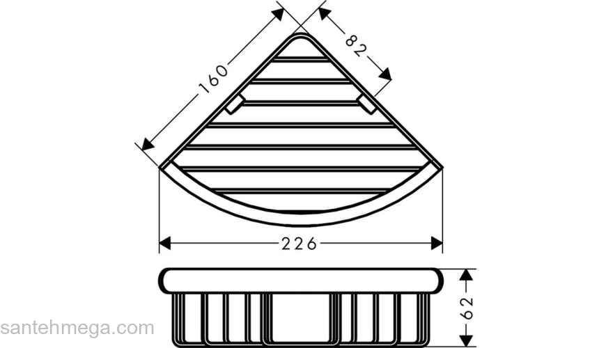 Угловая мыльница-полочка Hansgrohe Logis Universal 41710000 для ванной комнаты. Фото