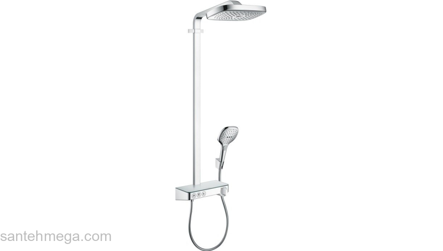 Душевая стойка Hansgrohe Raindance Select Push 300 3jet Showerpipe хром 27127000. Фото