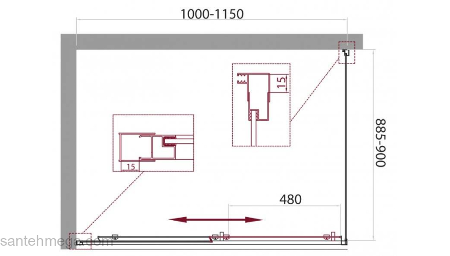 Душевой угол BELBAGNO Unique UNIQUE-AH-1-110/125-90-P-Cr. Фото