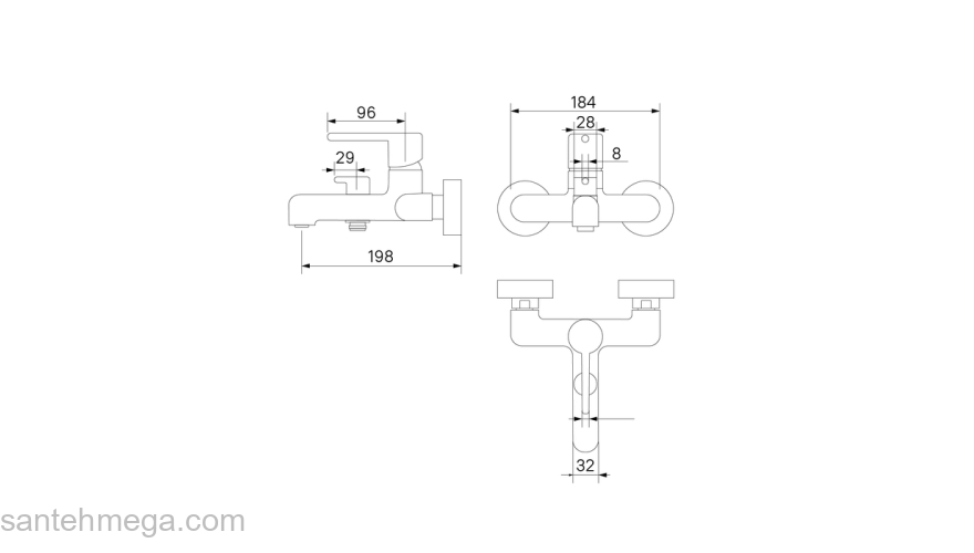 Смеситель для ванны хром Aiger IDDIS AIGSB00i02WA. Фото