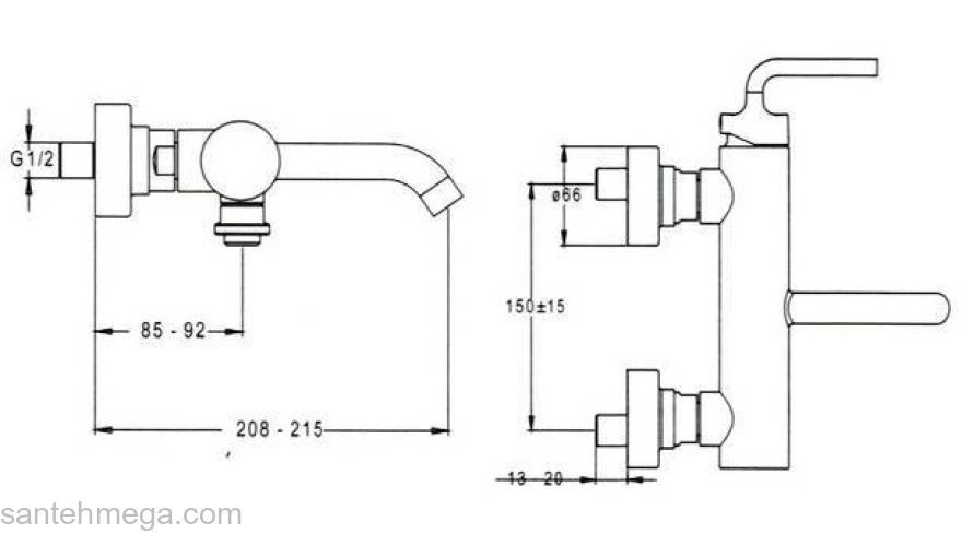 Смеситель для ванны JACOB DELAFON Purist E14589-4A-CP. Фото