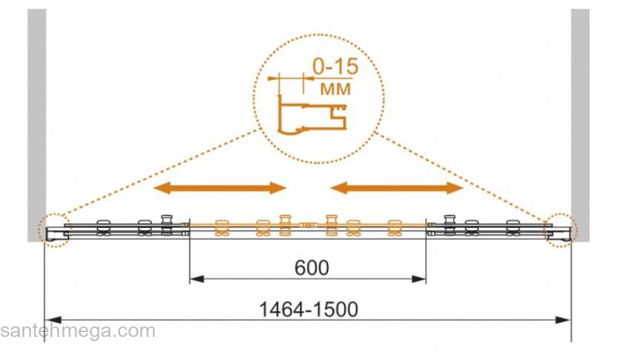 Шторка на ванну CEZARES Pratico PRATICO-VF-2-150/140-P-Cr. Фото