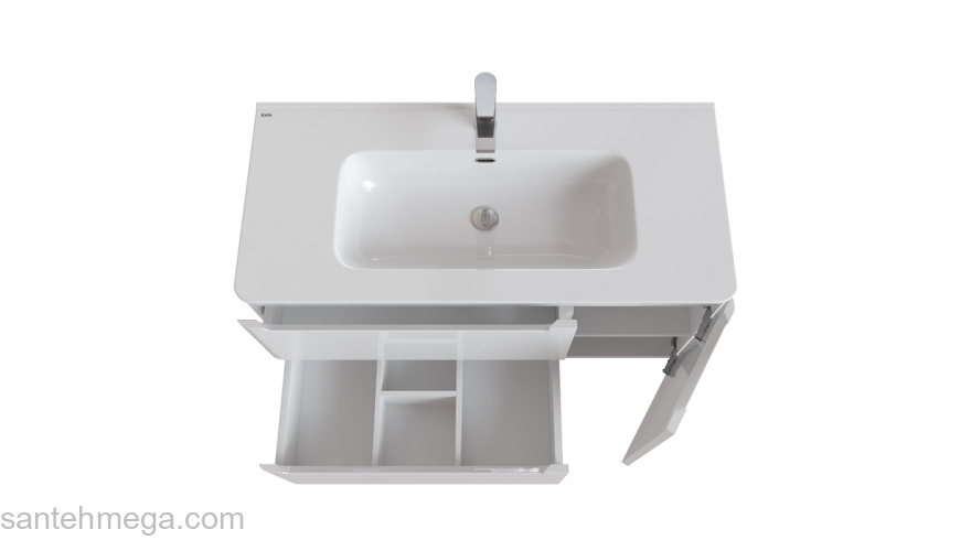 Тумба с умывальником подвесная 100 см белая Edifice IDDIS EDI10W1i95K. Фото