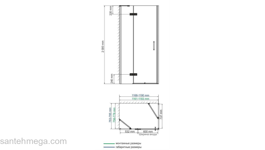 Душевой уголок WASSERKRAFT Aller 10H06L BLACK MATT. Фото
