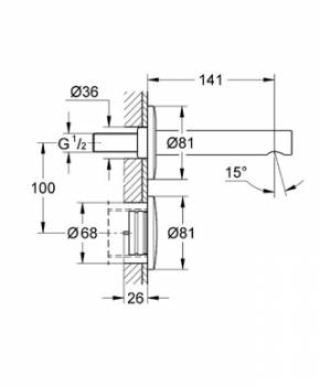 Смеситель для раковины GROHE Essence E 36252000 (внешняя часть). Фото