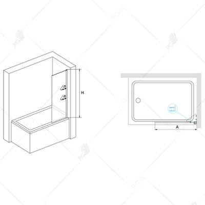 Шторка на ванну RGW SCREENS SC-54 03115408-11 80 см. Фото