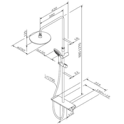 Душевая система с термостатом AM.PM Spirit 2.0 F0770A400. Фото