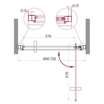 Душевая дверь BELBAGNO MARMI-B-1-70-C-Cr. Фото