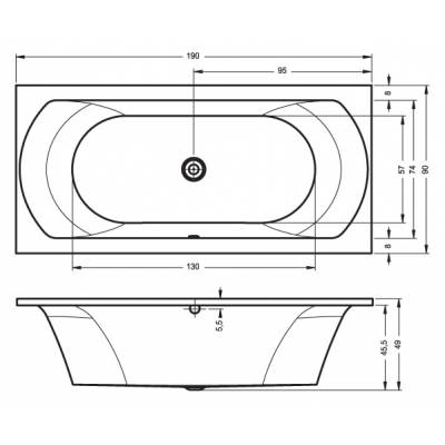 Ванна акриловая RIHO Lima 190х90 BB48005. Фото