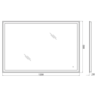 Зеркало с встроенным светильником и сенсорным выключателем BELBAGNO SPC-GRT-1200-800-LED-TCH. Фото