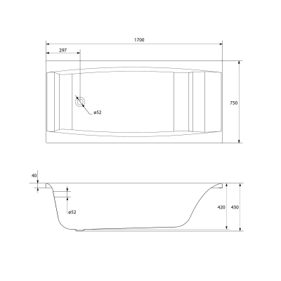 CERSANIT Панель для акриловых ванн VIRGO 170 PA-VIRGO*170. Фото