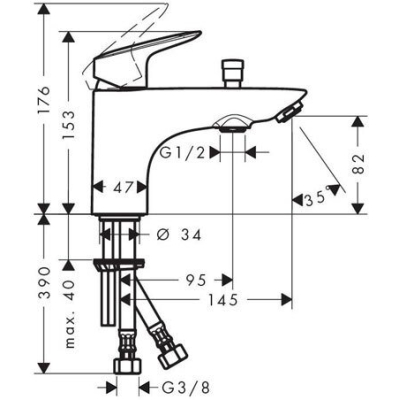 Смеситель для ванны Hansgrohe Logis 71312000. Фото