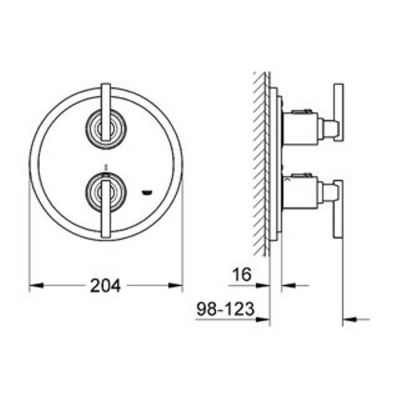 Смеситель термостатический для душа GROHE Atrio Jota 19399000 (внешняя часть). Фото