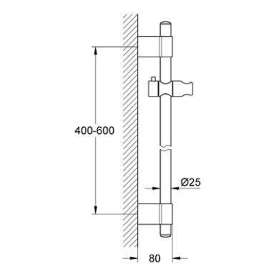 Душевая штанга GROHE Power&Soul 27784000 600 мм. Фото