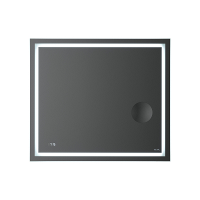 Универсальное зеркало с контурной Led-подсветкой, часами и косметическим зеркалом, 80 см AM.PM GEM M91AMOX0803WG. Фото