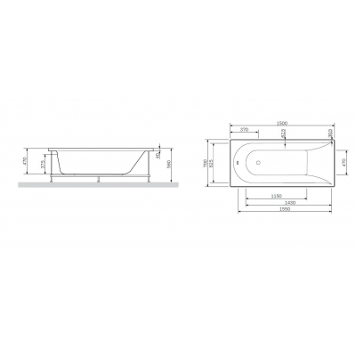 Каркас для ванны 170х70 см AM.PM Spirit W72A-150-070W-R2. Фото