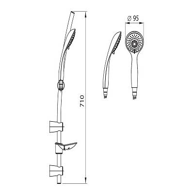 Душевой гарнитур MILARDO 2103F71M16. Фото