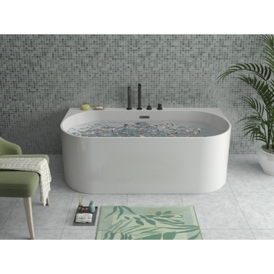 Ванна акриловая Azario BRADFORD 1700х800х580 пристенная, в комплекте с сифоном и металлической рамой BRA17080. Фото