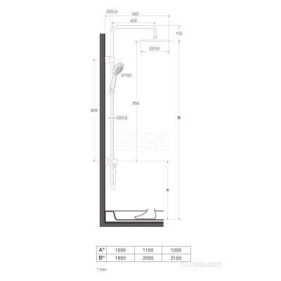 Душевая стойка ROCA Victoria-T 5A9718C00. Фото