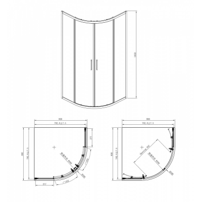 Душевое ограждение AZARIO Ostin 80х80 AZ-121S Chrome. Фото