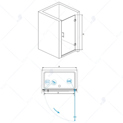 Душевая дверь RGW HOTEL HO-011-B 350601107-14 70 см. Фото